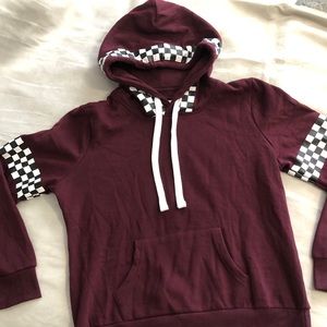REFLEX “checkered/burgundy” hoodie